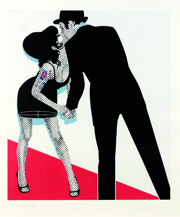 Pop rendition of Amy Winehouse kissing Blake Fielder-Civil