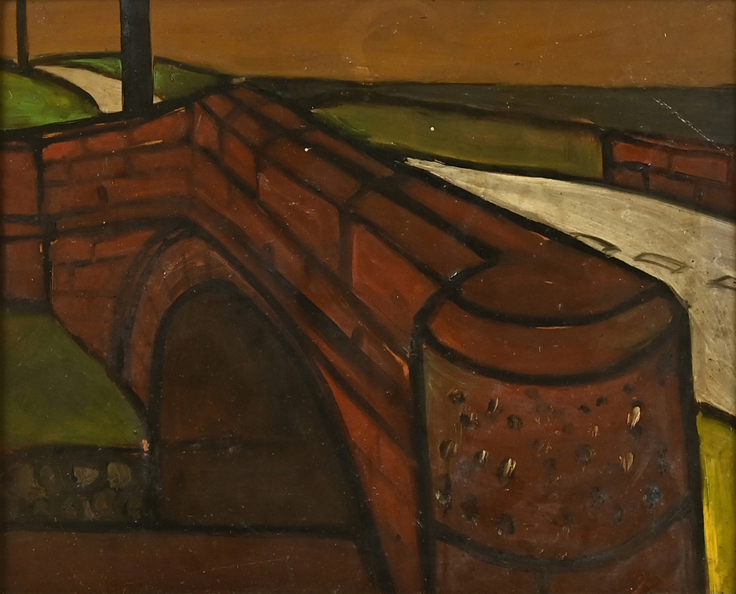 Red Bridge Near Aspatria&nbsp;by Percy Kelly