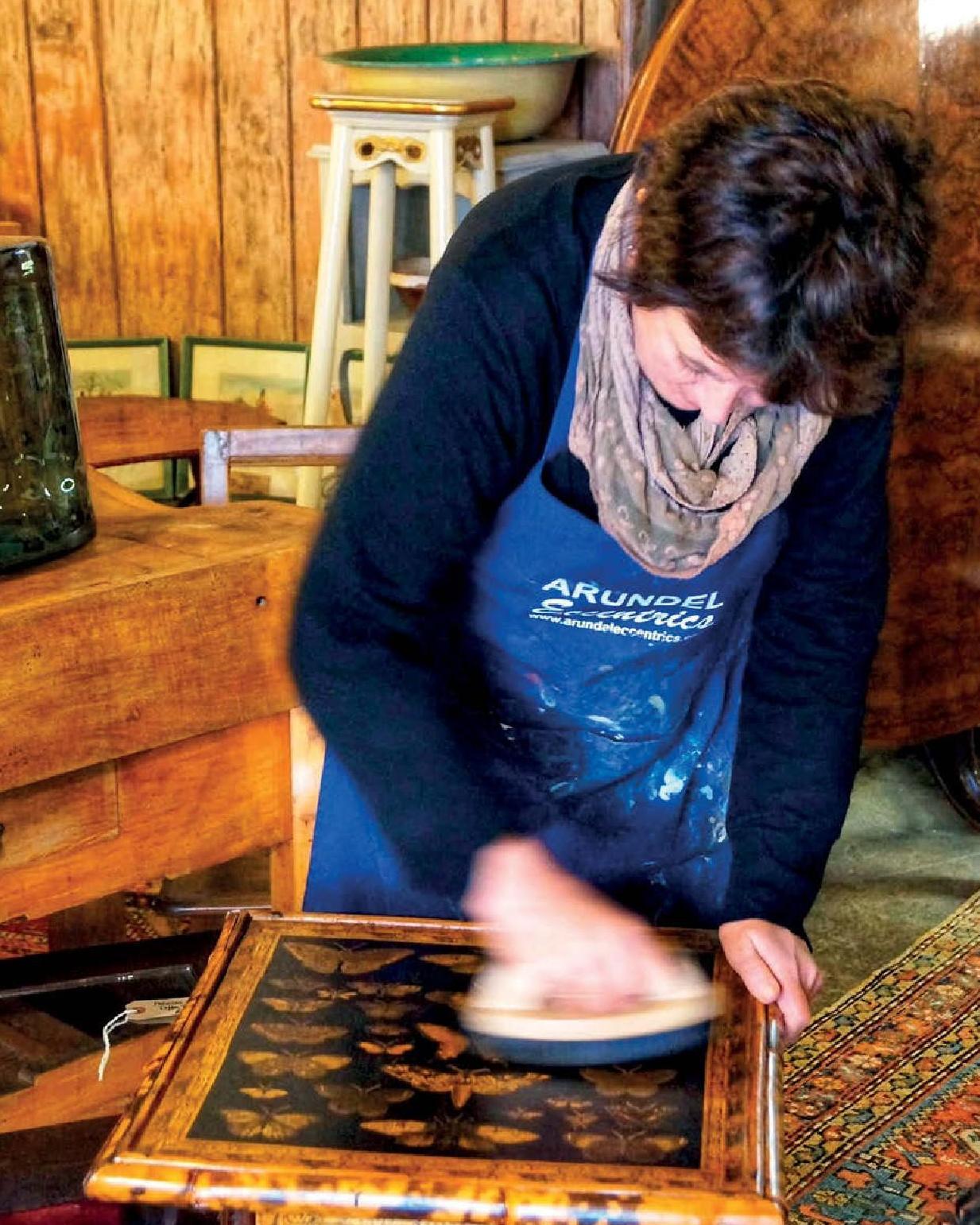 Brenda Nassarian working on decoupage