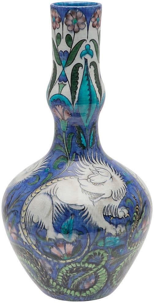 William De Morgan double gourd form vase