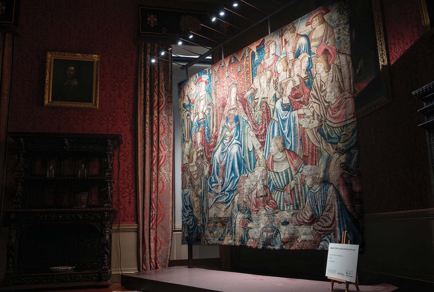 The Queen Esther tapestry on display at Oxburgh Estate.&nbsp;