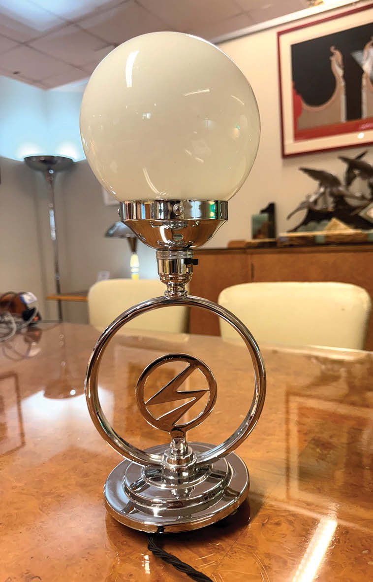 An Art Deco lamp