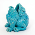 Burmantofts Faience grotesque spoon-warmer