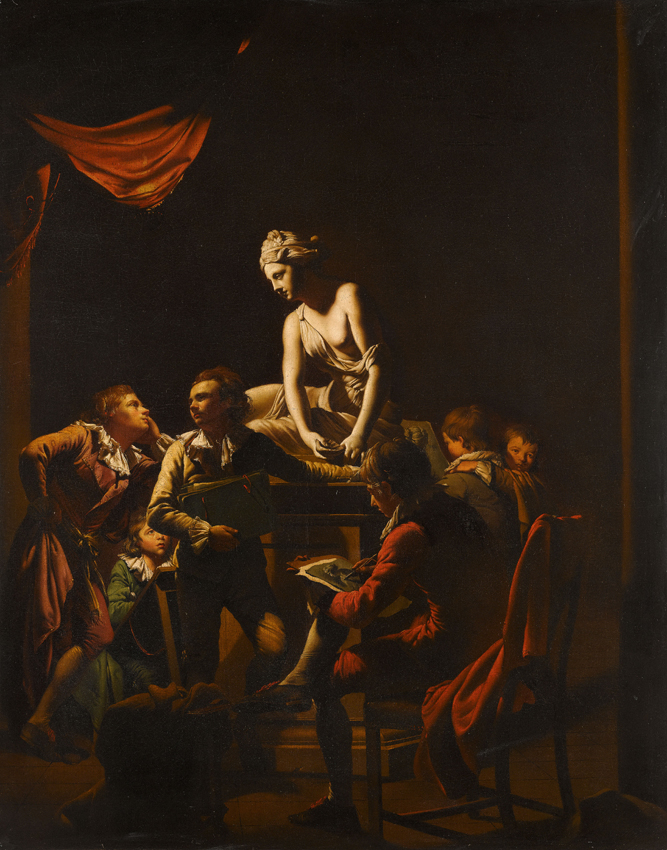 Academy at Lamplight by Joseph Wright of Derby