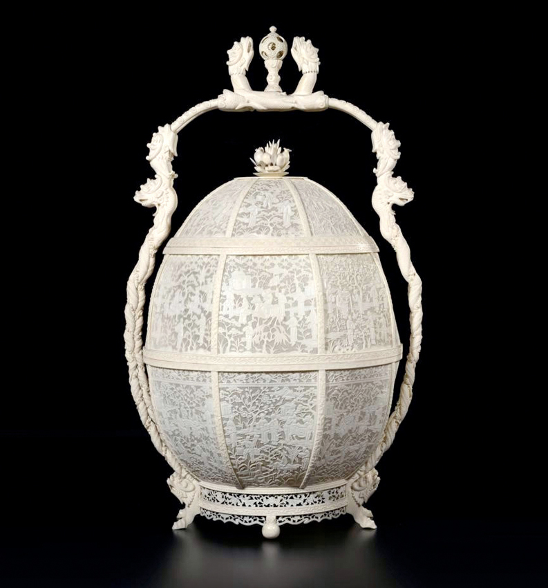 Cantonese ivory basket 
