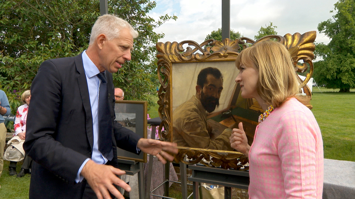 Rupert Maas and Fiona Bruce on the BBC's Antiques Roadshow