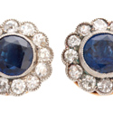 Diamond and sapphire ear studs