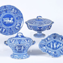 Spode blue and white printed pearlware