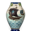 Burmantofts faience pottery vase