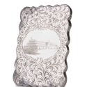 Victorian silver castle-top card case made by Hilliard & Thomason, Birmingham