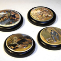 Victorian prattware pot lids