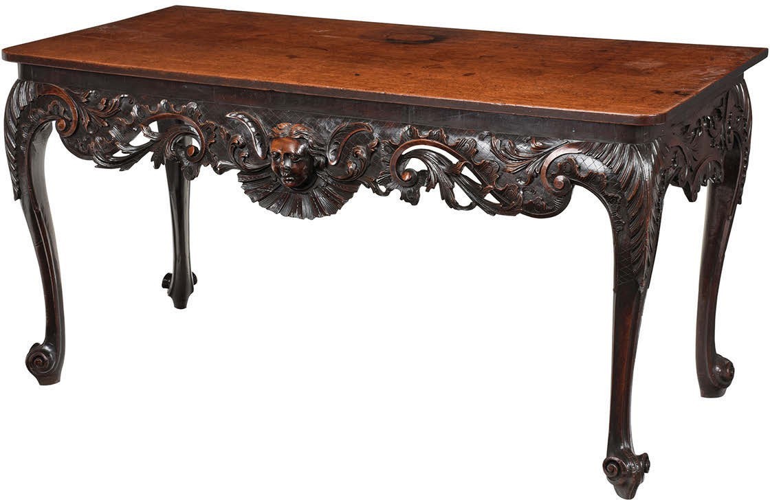 Irish mid-18th century mahogany side table 