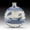Lowestoft flask formerly in the collection of English porcelain scholar Geoffrey Godden