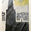 Church and Thunderstorm linocut by Edward Bawden