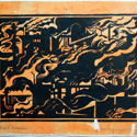 Blast Furnaces woodcut by Edward Wadsworth