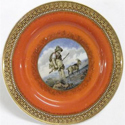 Prattware plate printed with The Faithful Shepherd