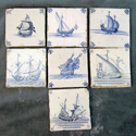 Blue and white Dutch Delft tiles