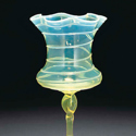 Harry Powell vaseline glass vase for Whitefriars