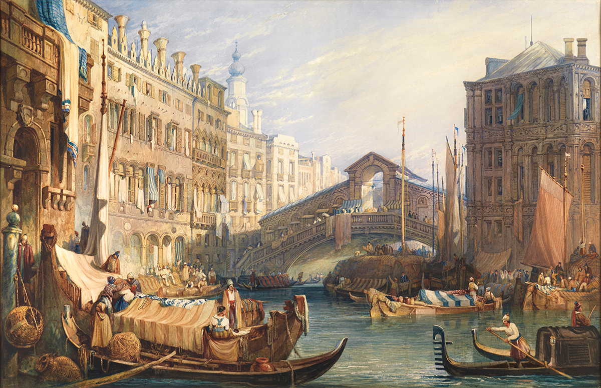 Prout view of Rialto Bridge 