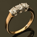 three stone diamond ring