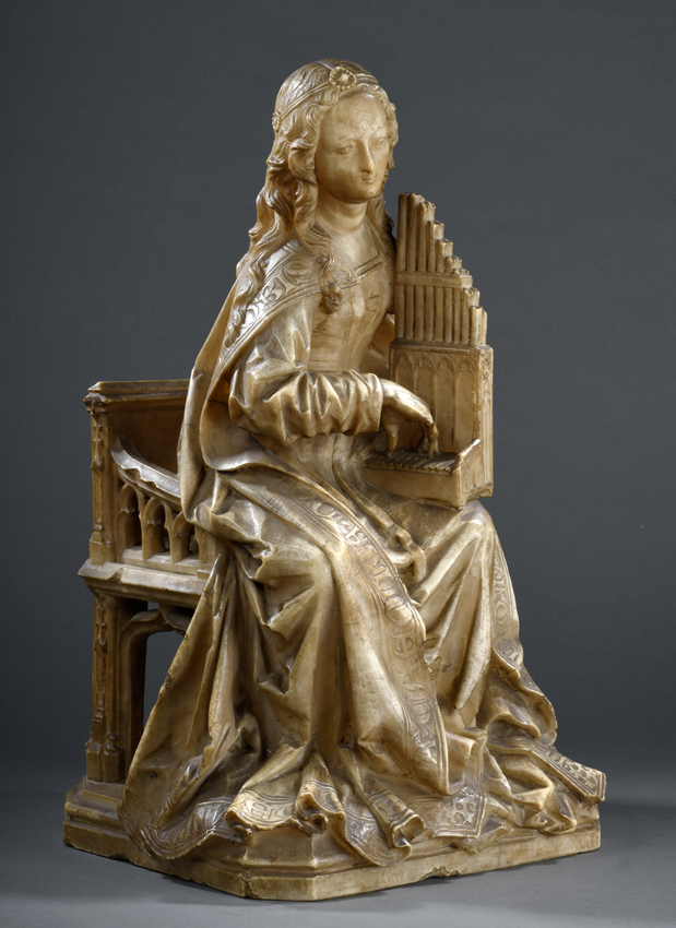  alabaster statuette of Saint Cecilia