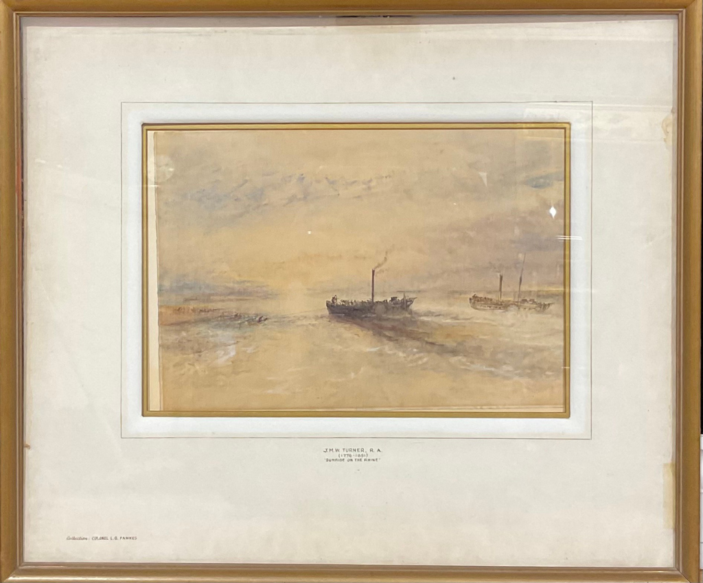 Sunrise On The Rhine watercolour