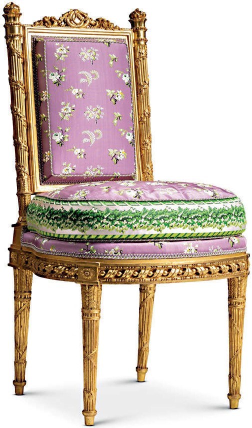 Louis XVI gilt walnut chair